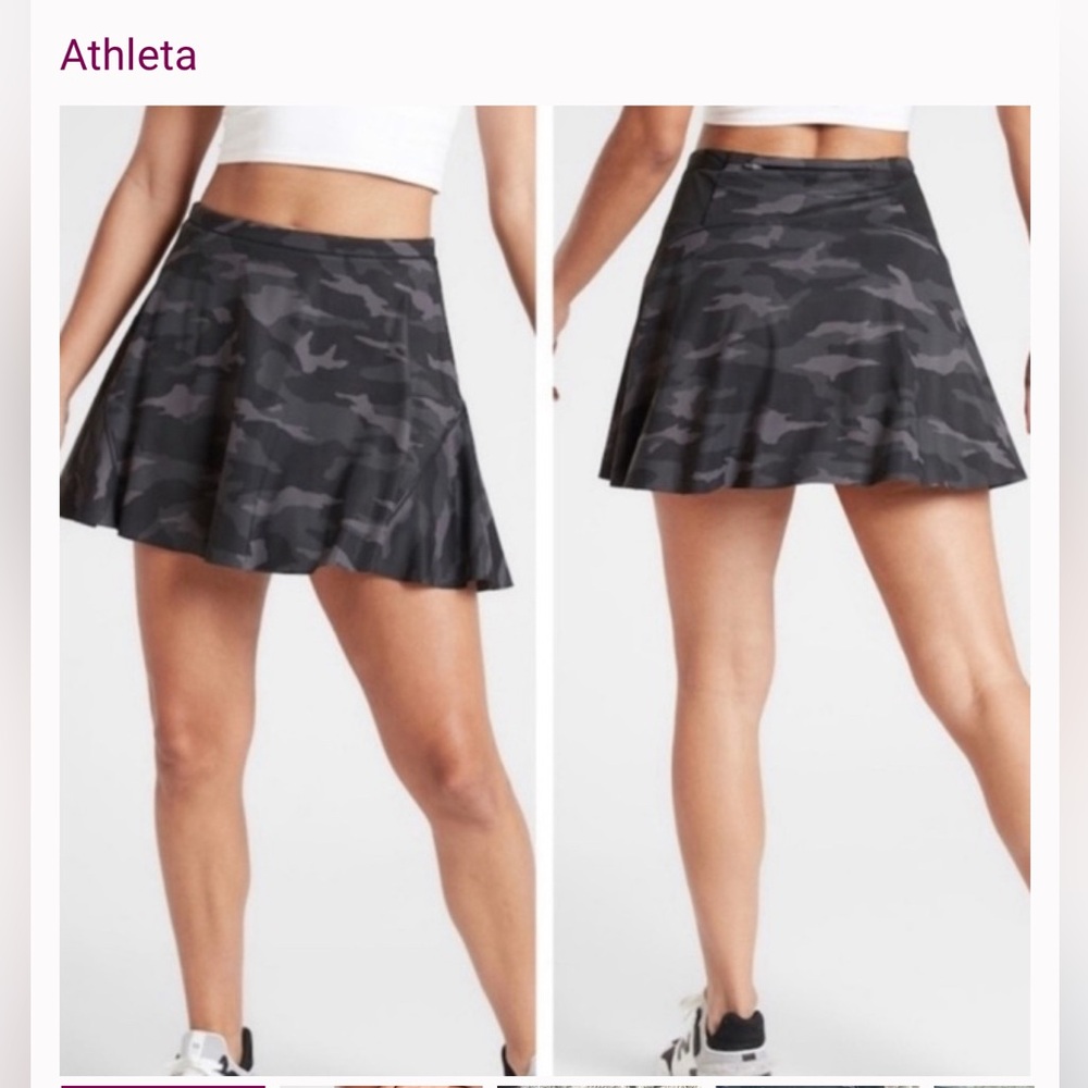 Athleta Match Point Printed Skort in Supersonic Camo, Black/Gray In Size Large